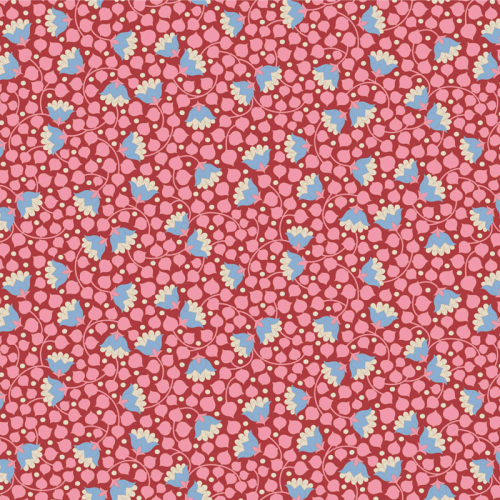 Tilda Patchwork Stoff Baumwolle - Wallflower - Bellflower Pink
